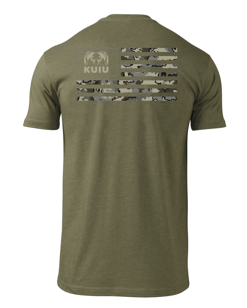 KUIU Vias Ram Flag TShirt Military Green