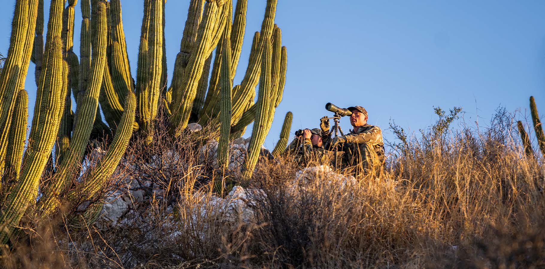 Kevin Wilkerson and Justin Shaffer Wearing Valo Camouflage Glassing for Coues Deer in Mexico