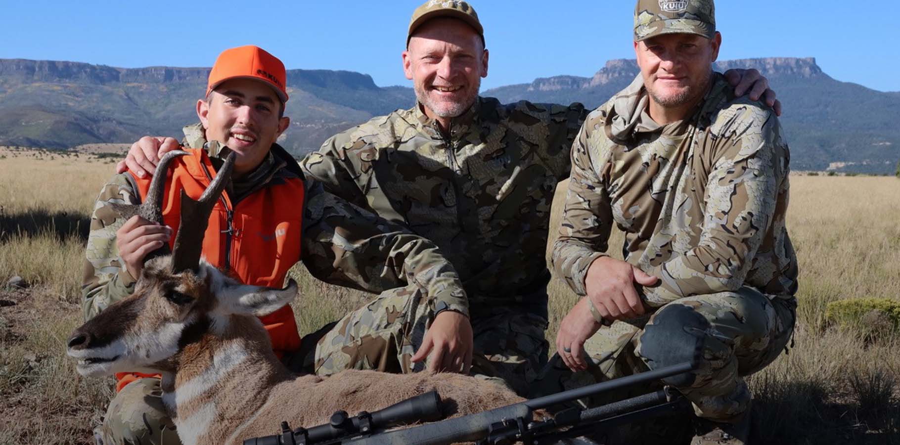 3 Hunters in Valo Camouflage on the Veteran Gold Star Family Appreciation Pronghorn Hunt