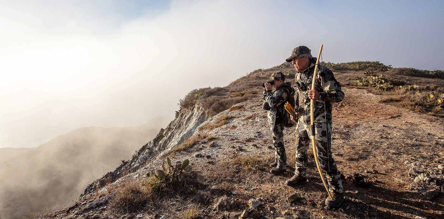 Mike and Cash Hairston in Vias Camouflage Glassing for Game on Mountain Top