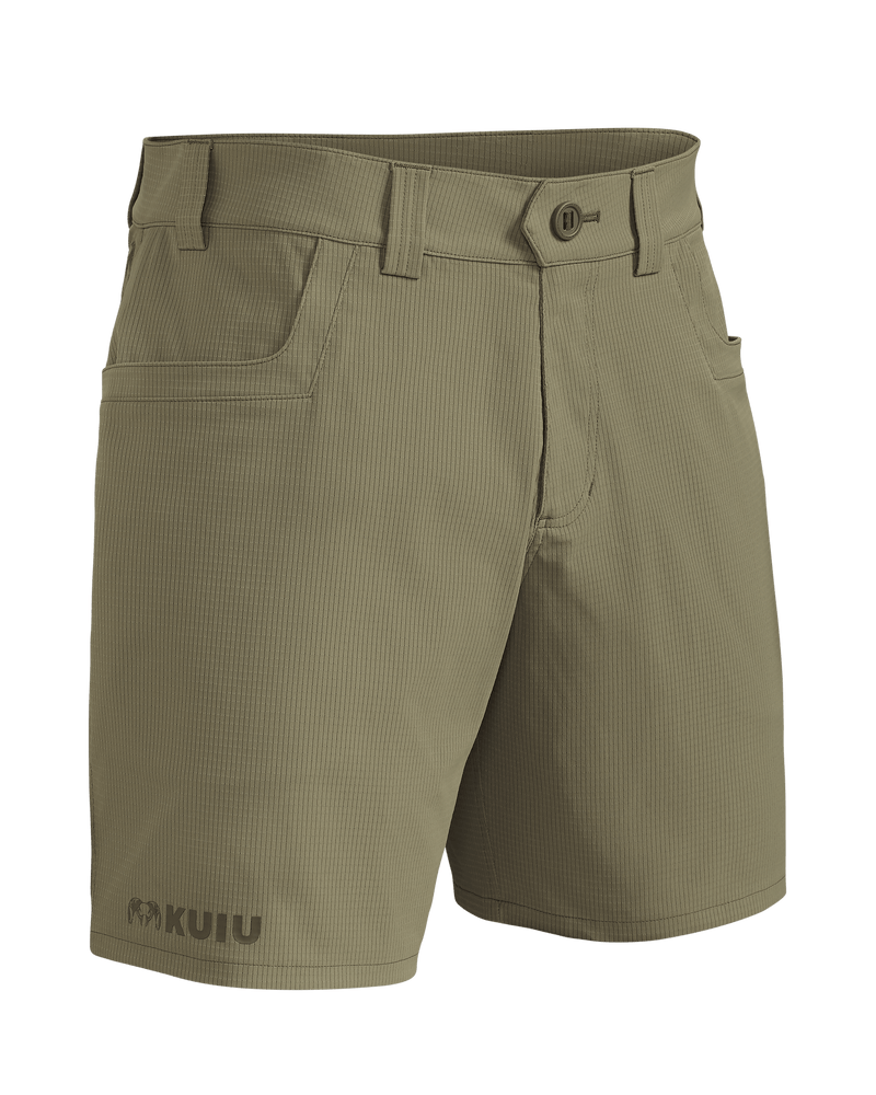 Front of Tiburon Short 7 Inch in Khaki