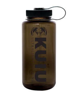 Front of KUIU 32 oz Wide Mouth Bottle in Woodsman Brown