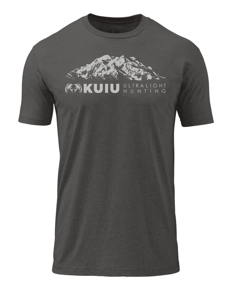 Front of Alaska Range T-Shirt in Heavy Metal Grey