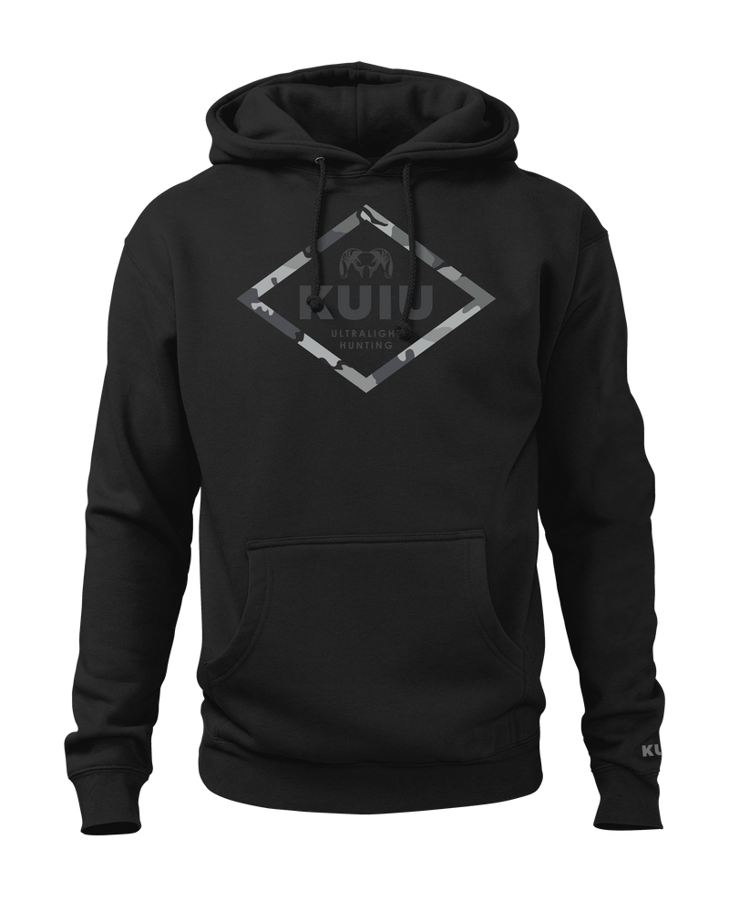 Front of Vias Storm Sign Hoodie in Black