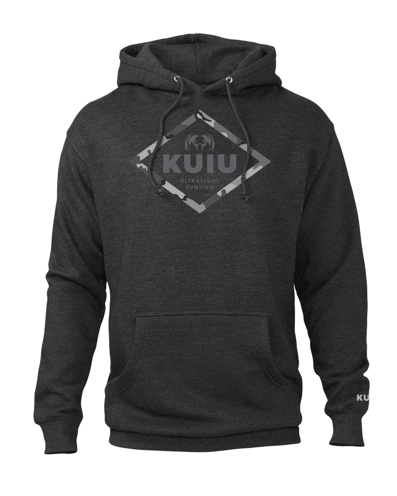 Front of Vias Storm Sign Hoodie in Charcoal Gray