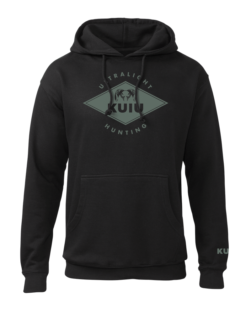 Front of KUIU Diamond Hoodie in Black