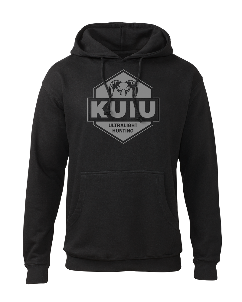 Front of KUIU Badge Hoodie in Black