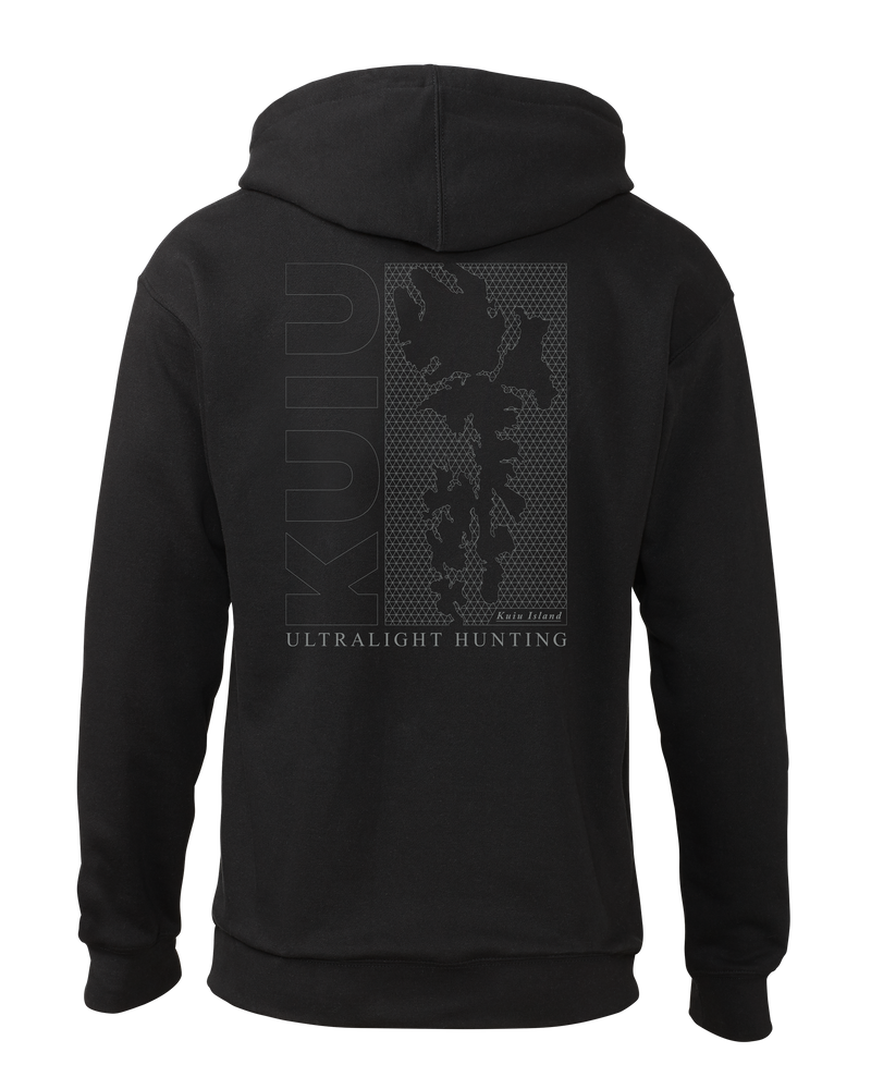 Back of KUIU Island Full-Zip Hoodie in Black