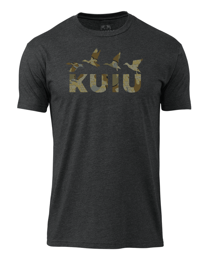 Front of KUIU Valo Duck T-Shirt in Charcoal