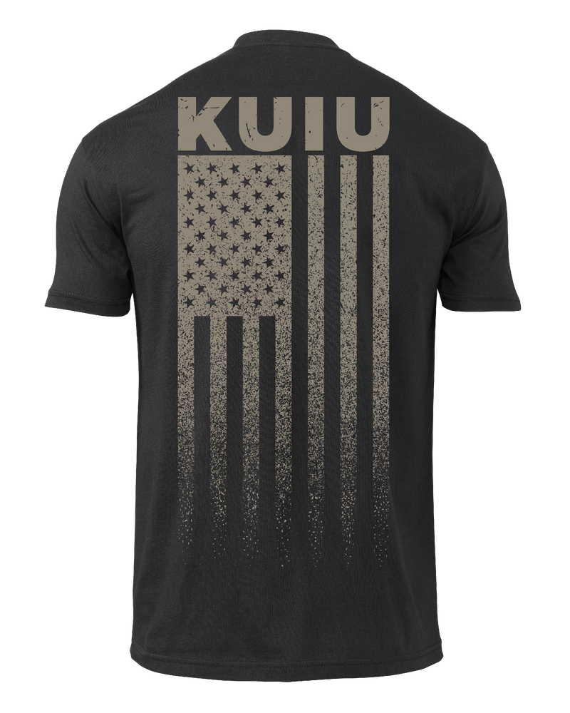 Back of KUIU Vertical Flag T-Shirt in Black