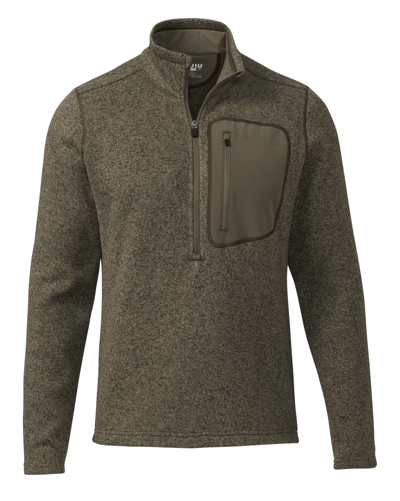 Front of Base Camp Pullover Sweater in Ash Heather Brown