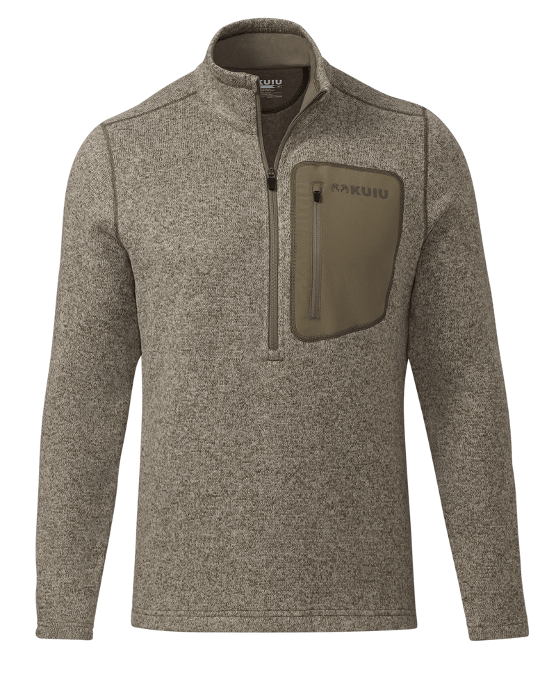 Front of Base Camp Pullover Sweater in Khaki Heather