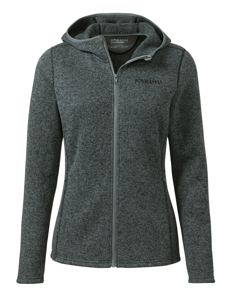 Front of Women's Base Camp Hooded Sweater in Tempest Heather Aqua 