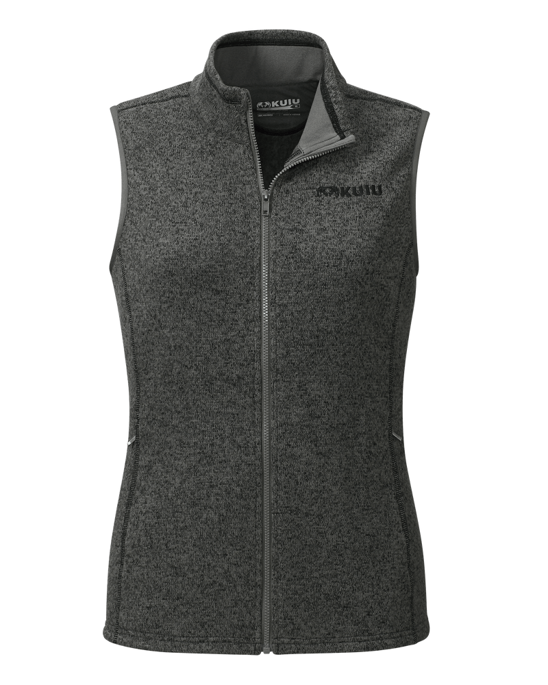 Front of Women's Base Camp Sweater Vest in Charcoal Heather Grey