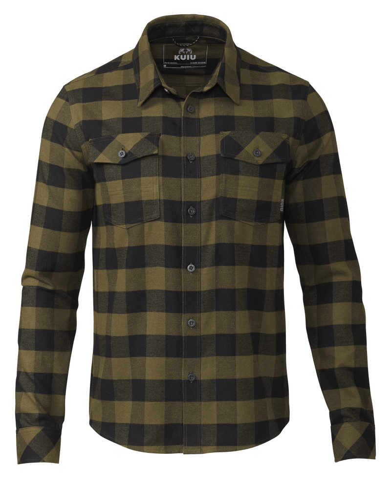 Field Olive Buffalo Check Flannel Work Shirt | KUIU