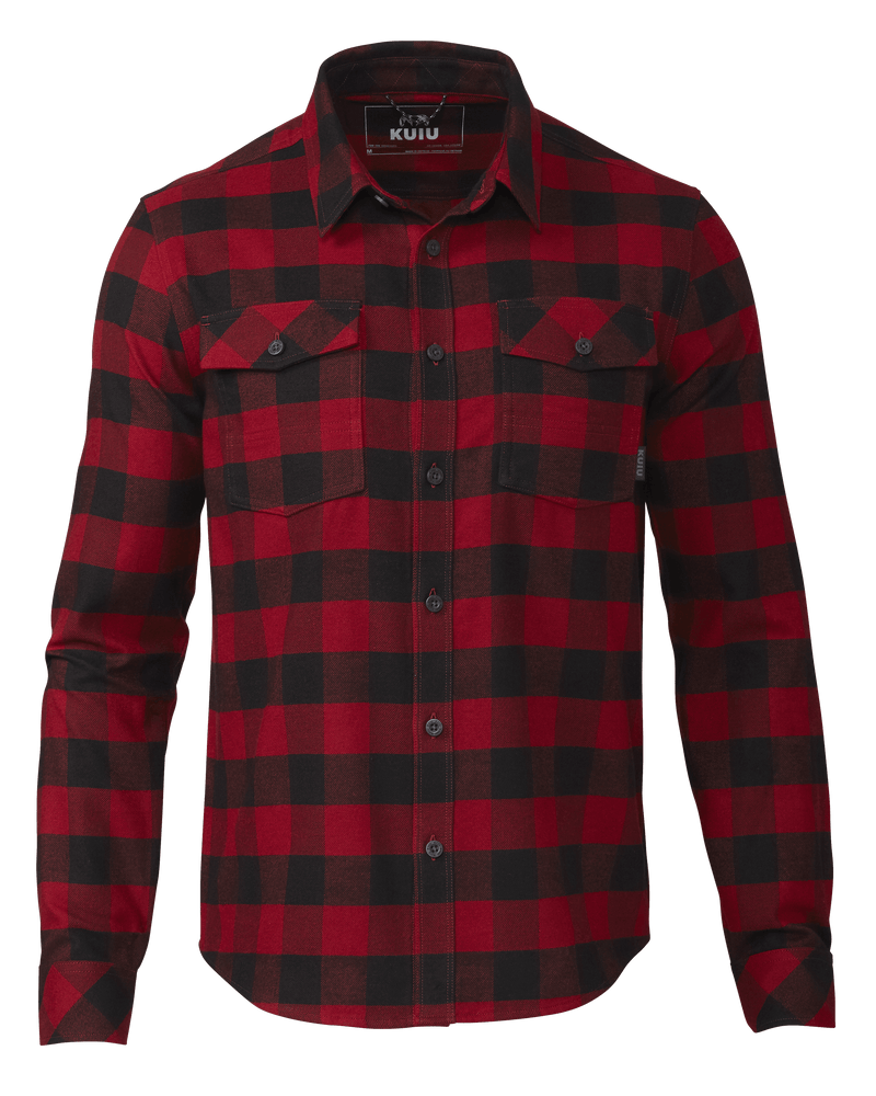 Field Red & Black Buffalo Check Flannel Work Shirt | KUIU