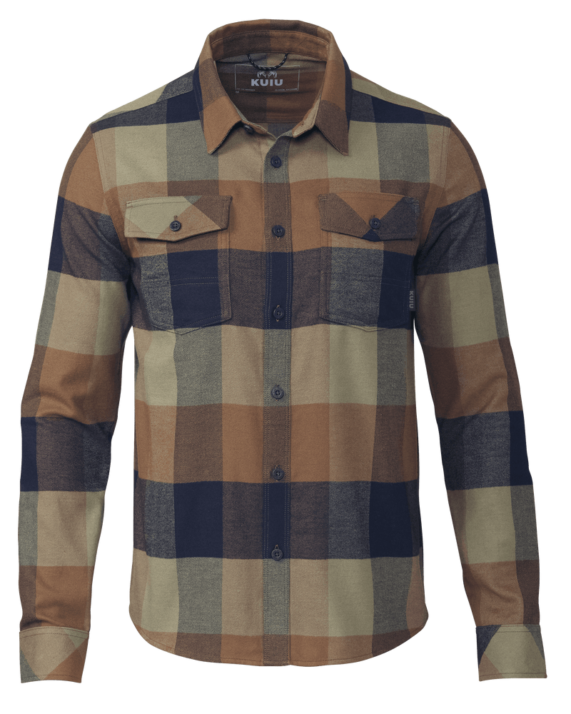 Front of Field Flannel Shirt in Valo Camouflage Plaid