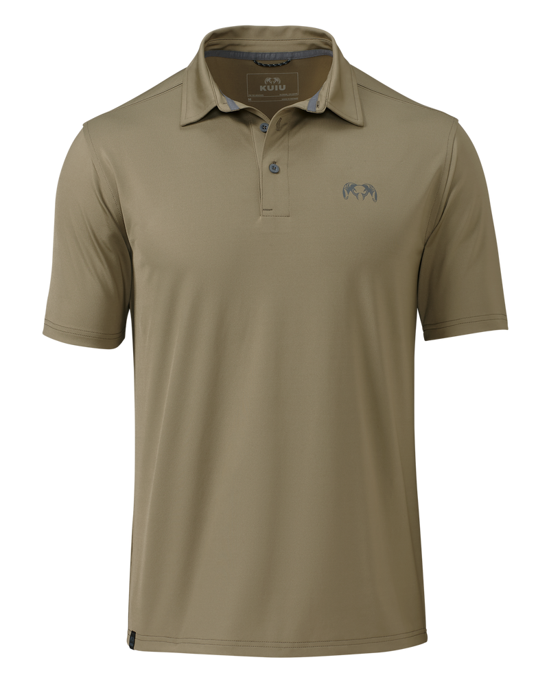 Front of KUIU Performance Polo in Khaki