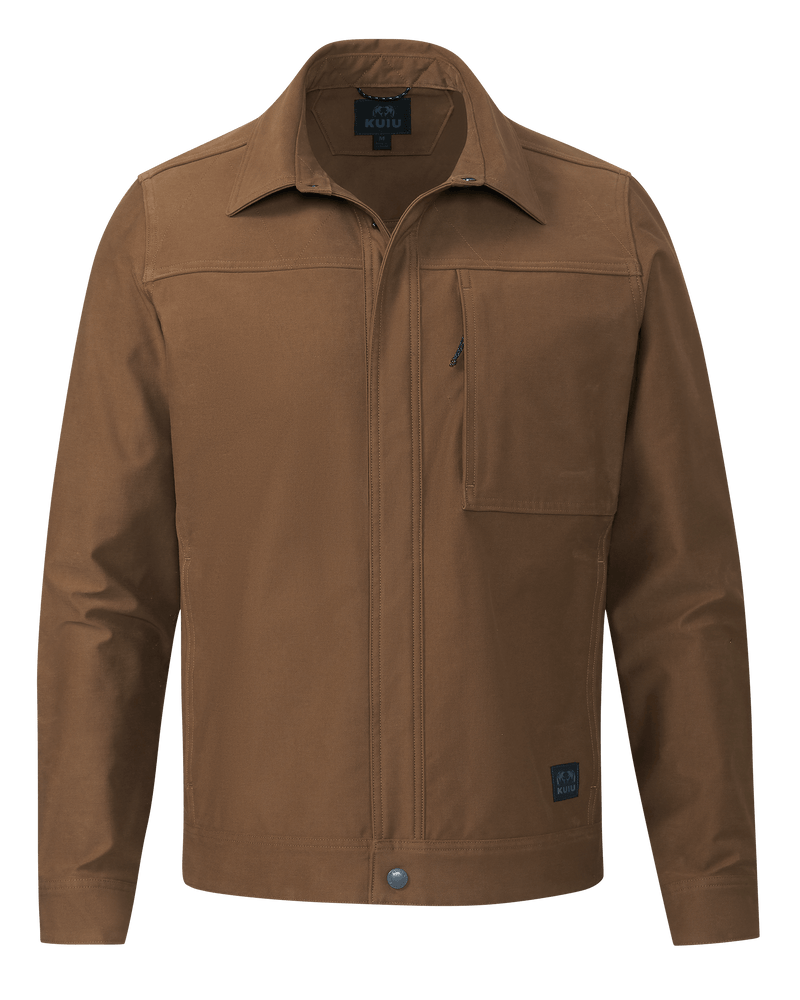 Front of Brawley Canvas Jacket in Saddle Brown