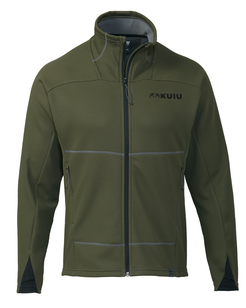 Front of Peloton 240 Full Zip in Olive Green