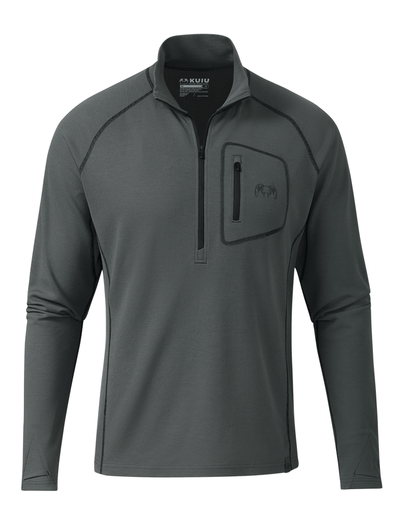 Front of PRO Merino 200 Zip-T in Gunmetal Grey