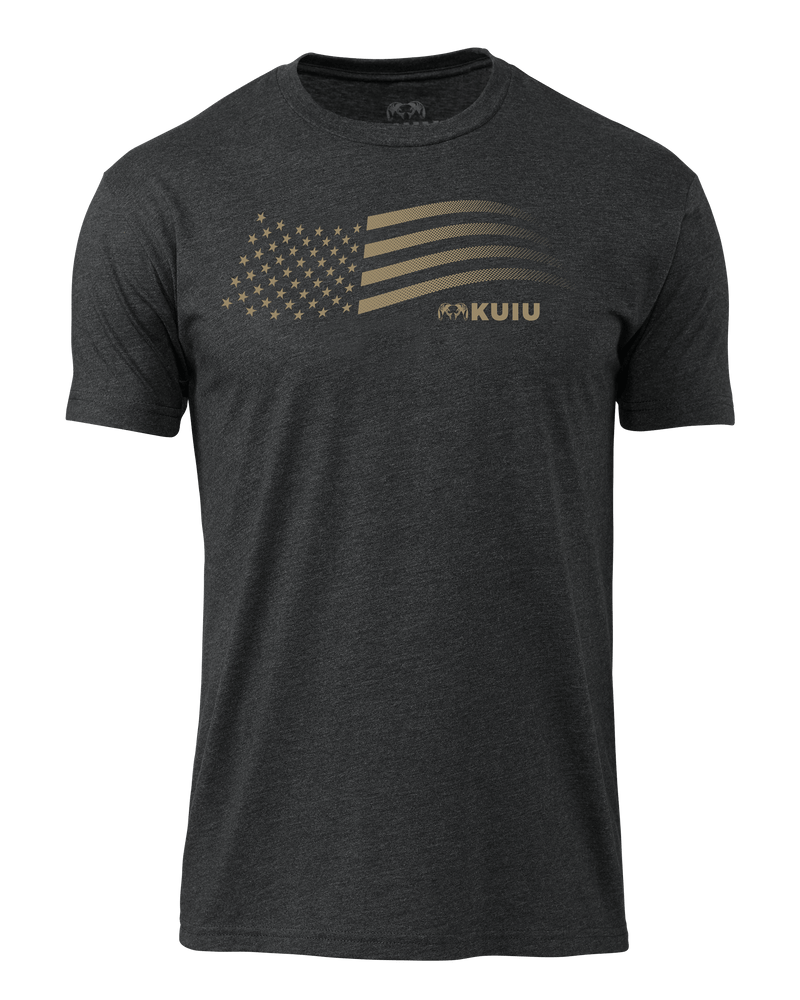 Front of KUIU Flag T-Shirt in Charcoal Grey