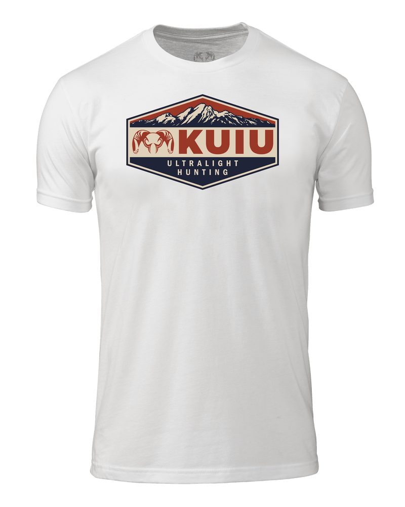 Front of KUIU Mountain Patch T-Shirt in White