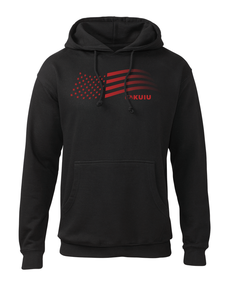 Front of KUIU Flag Hoodie in Black