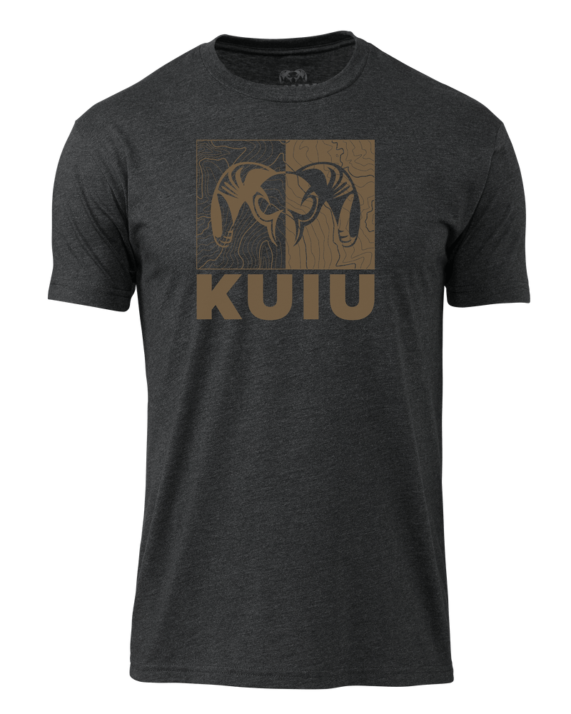 Front of KUIU Contrast Topo T-Shirt in Charcoal Grey