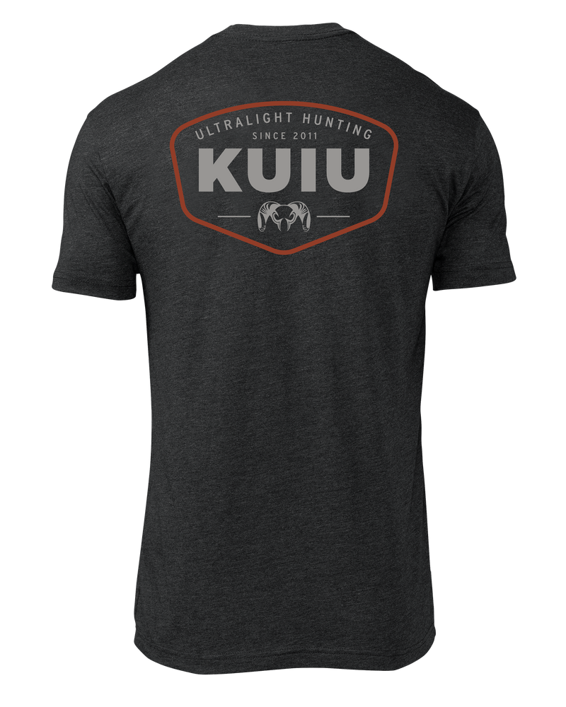 Back of KUIU Ram Badge T-Shirt in Charcoal Grey