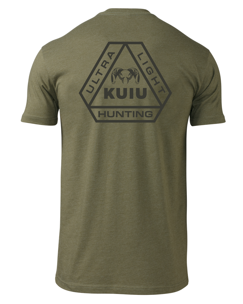 Back of KUIU Prism T-Shirt in Military Green