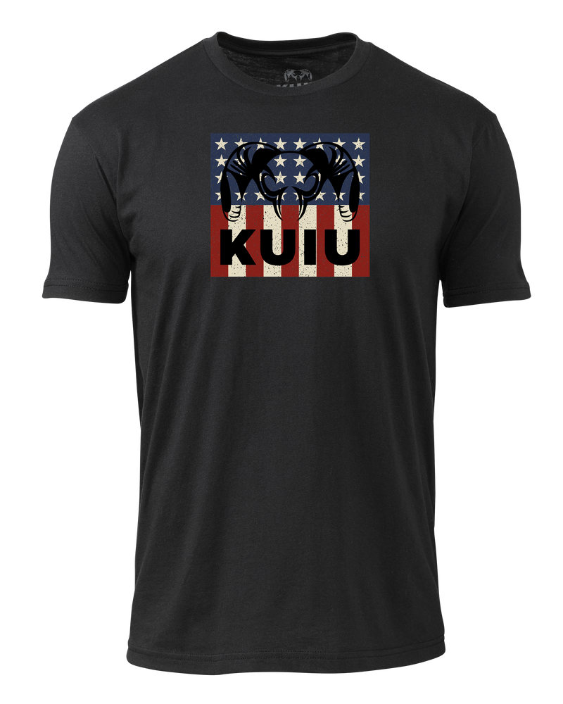 Front of KUIU Retro Patriot T-Shirt in Black