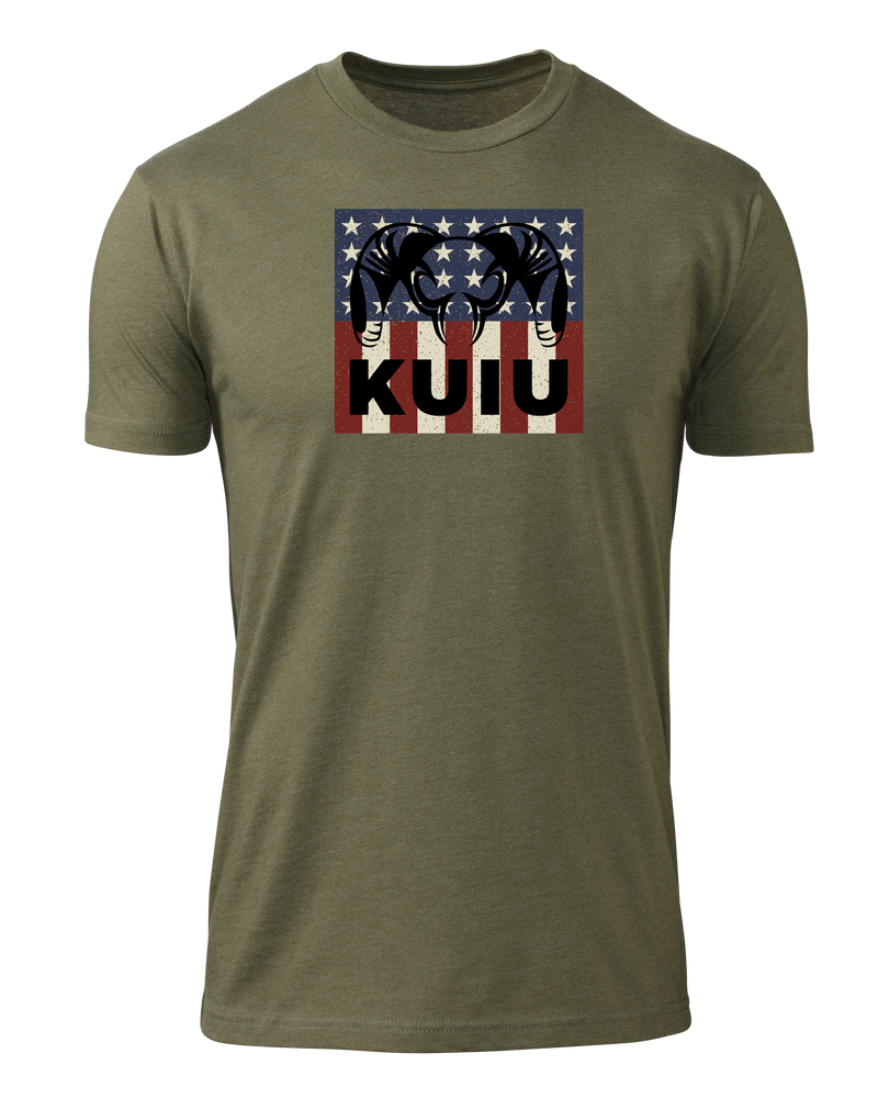 Front of KUIU Retro Patriot T-Shirt Military Green