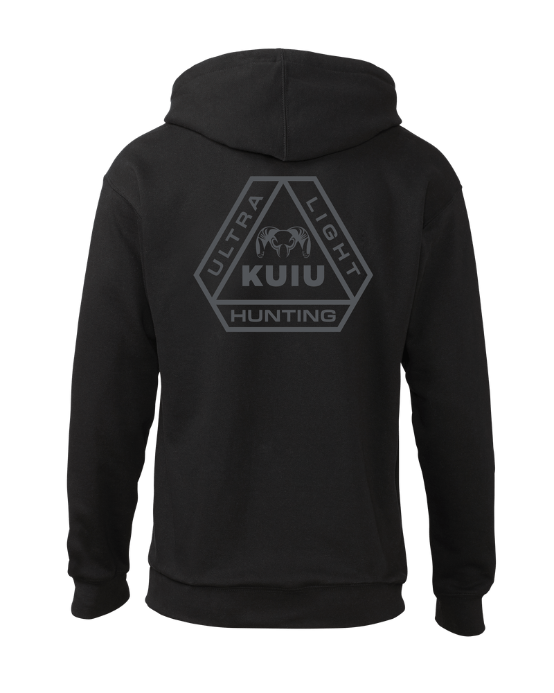 Back of KUIU Prism Hoodie in Black