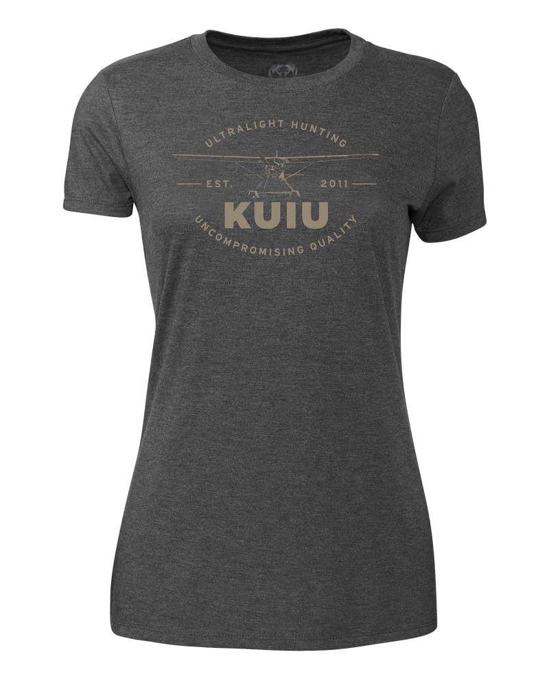 Front of Women's Aviation T-Shirt in Charcoal Grey