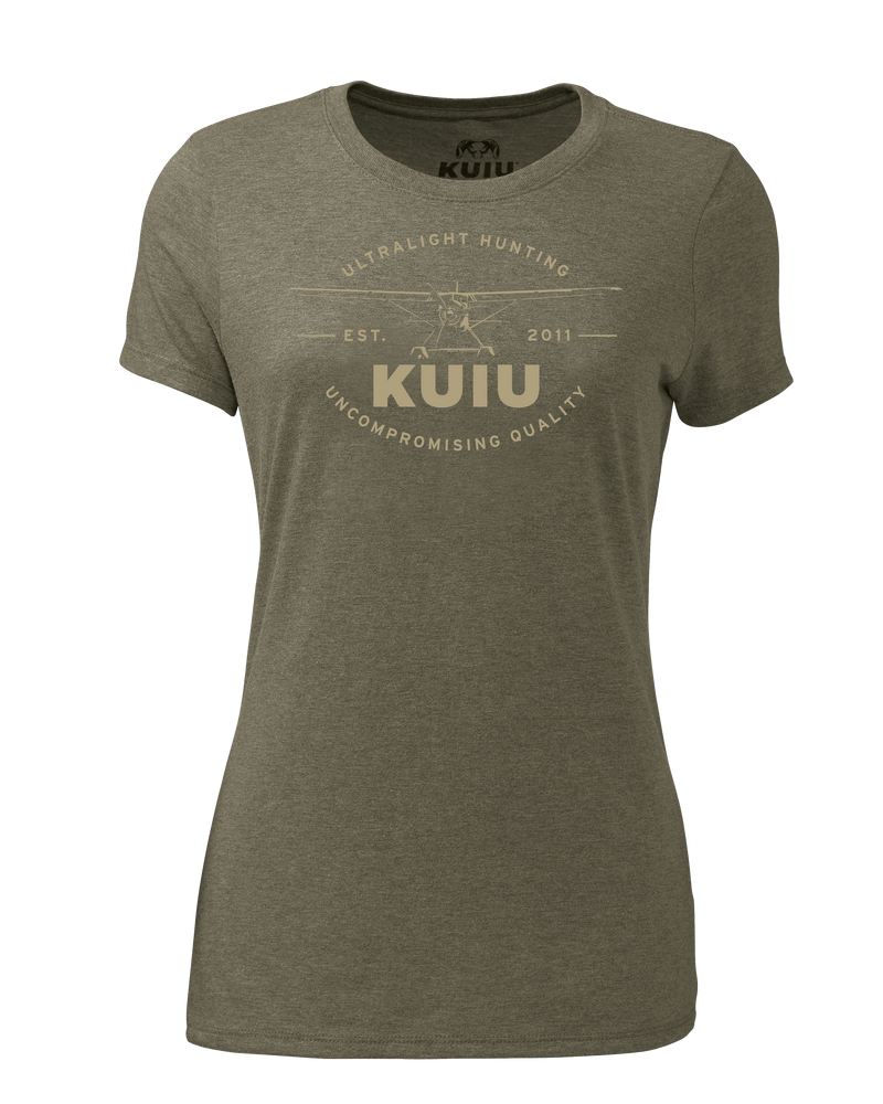 Front of Women's Aviation T-Shirt in Military Green