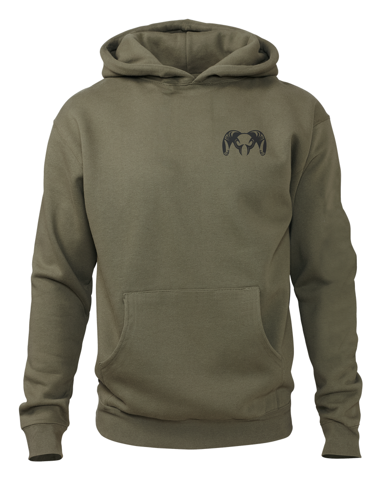 Front of Workgrade Heavyweight Hoodie in Olive Green