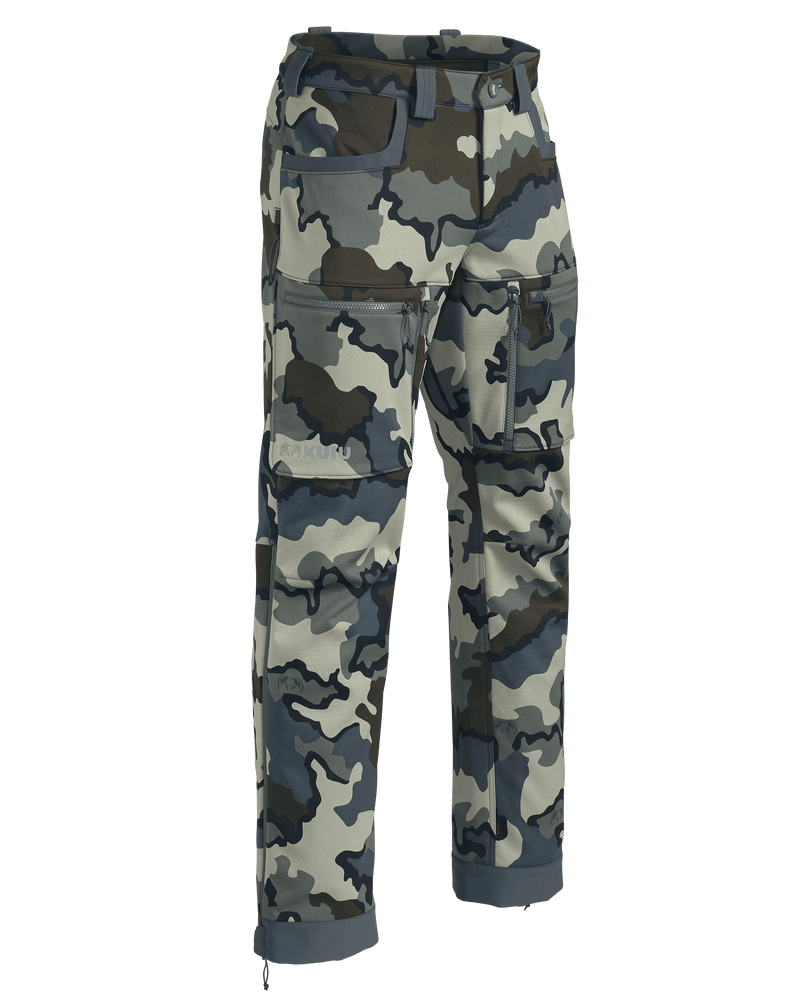 Front of Encounter Pant without Suspenders in Vias Camouflage