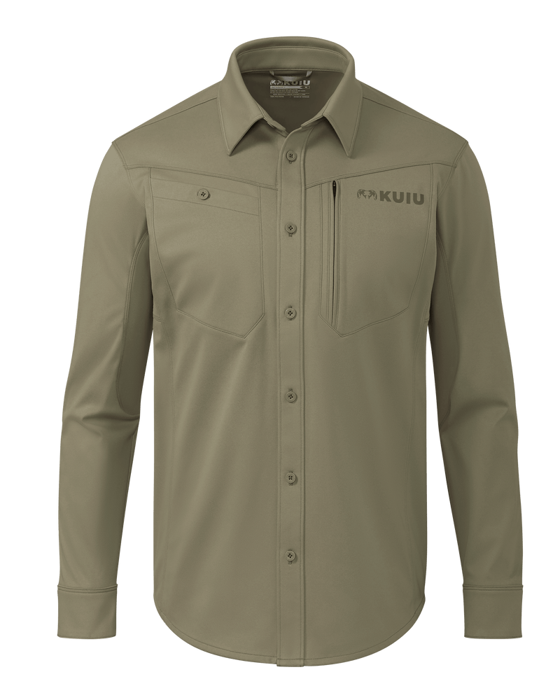 Front of Encounter LT Shirt in Arctic Shadow Brown