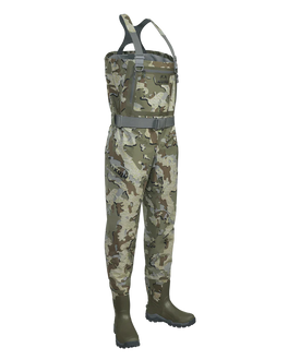 Front of KUIU HD Flex Wader with Belt in Valo Camouflage