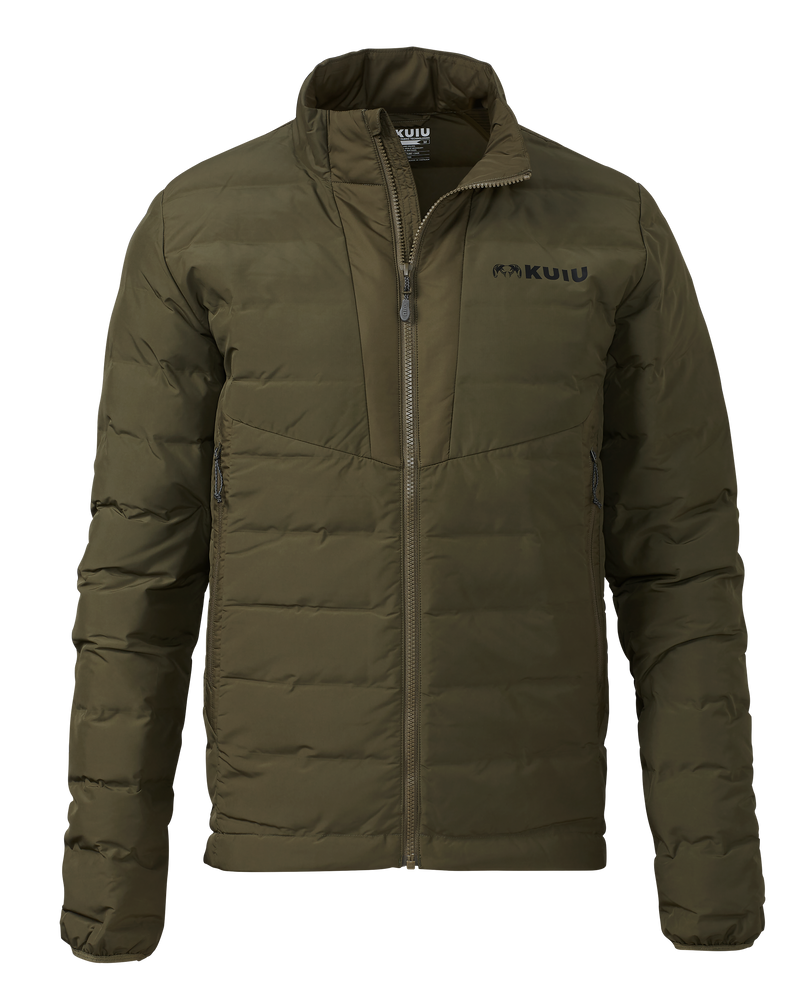 Front of Elements Jacket in Olive Green