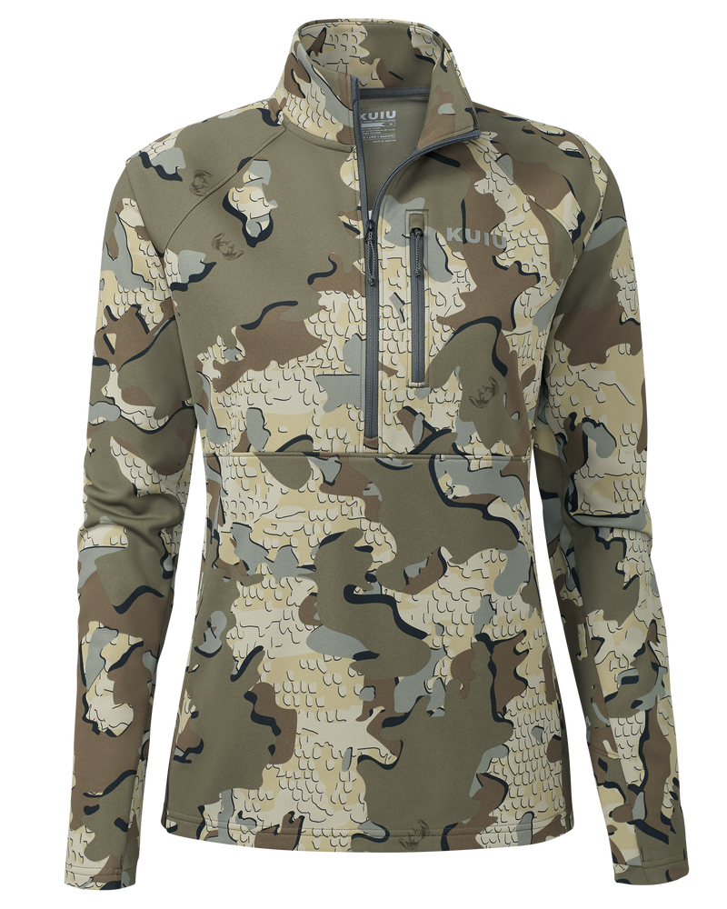 Front of Women's StrongFleece 190 Zip-T in Valo Camouflage