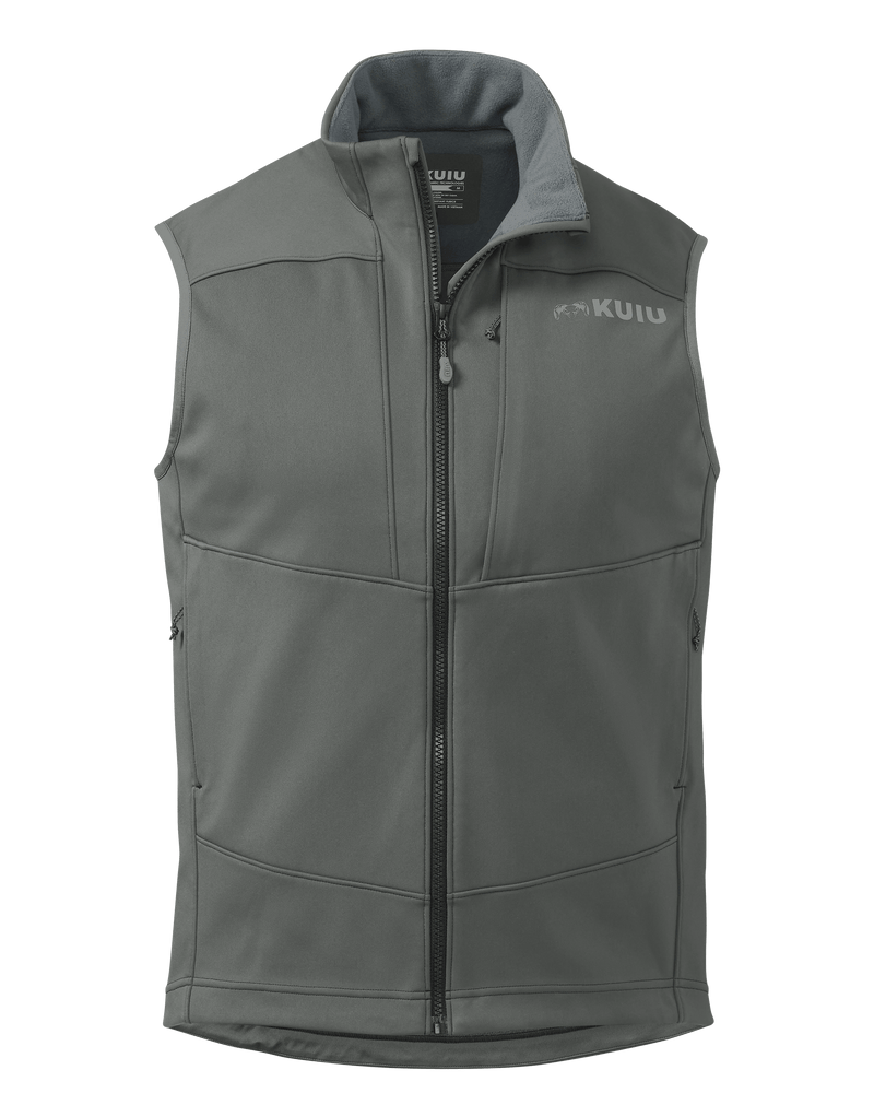 Front of Axis Vest in Stone Grey