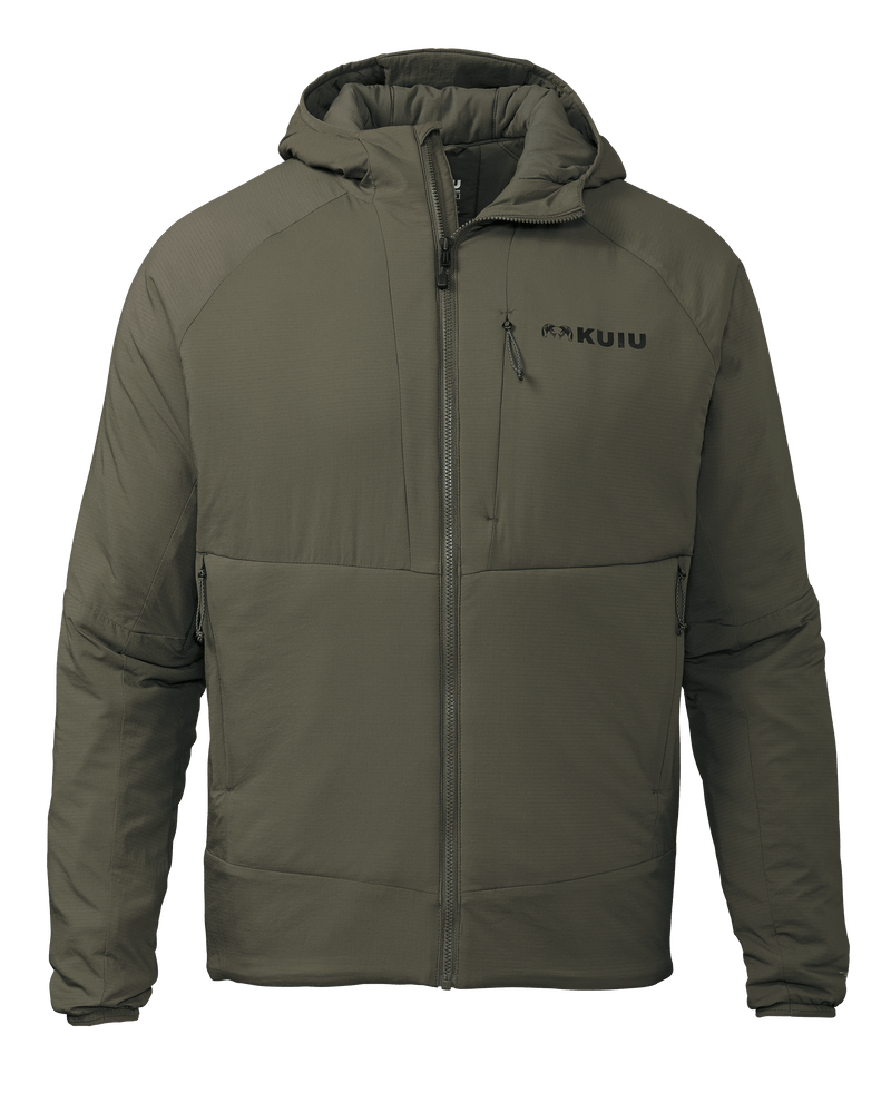 Front of Kenai Hooded Jacket in Ash Brown