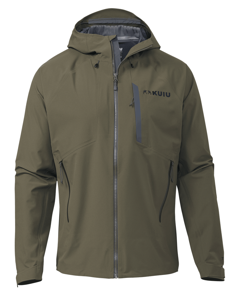 Front of Chugach TR Rain Jacket in Ash Brown