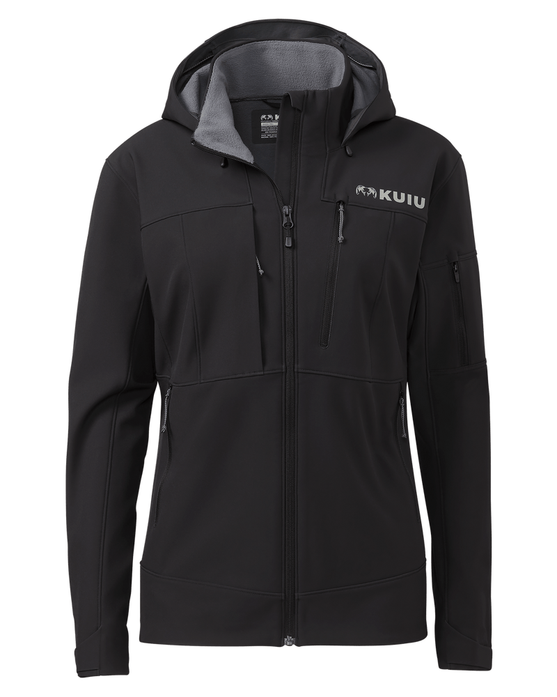 Front of Women's Guide PRO Hooded Jacket in Black