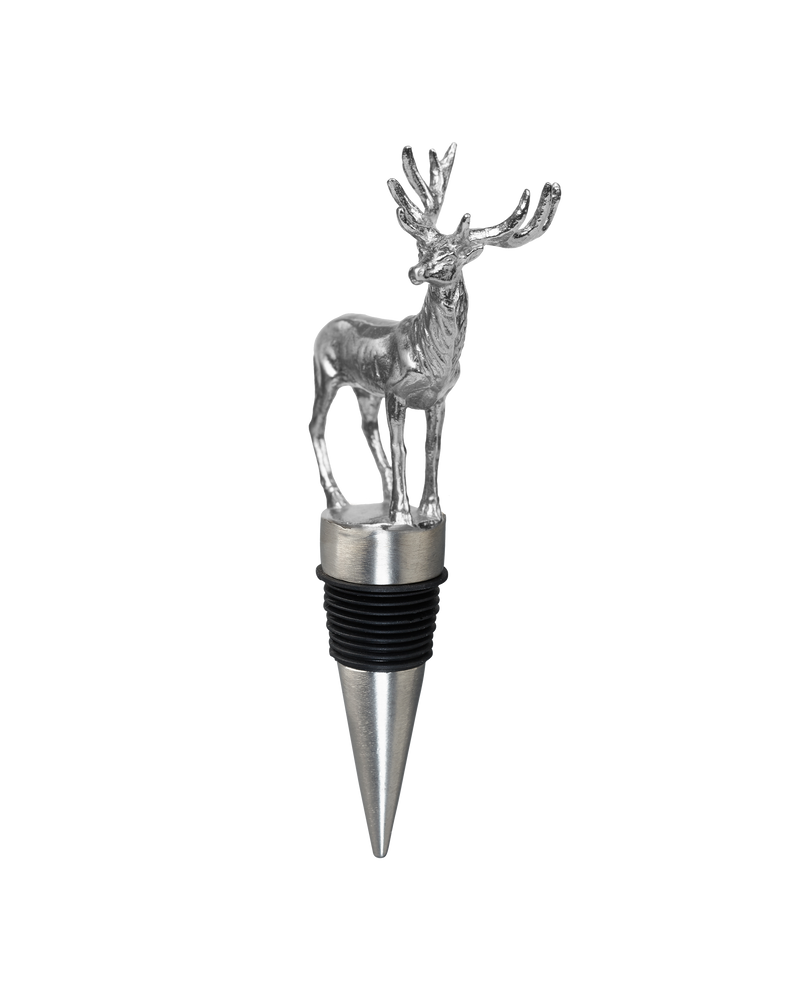 Front of Stag Wine Stopper in Stainless Steel 