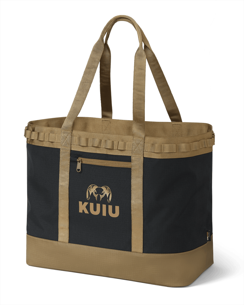 Front of KUIU CORDURA® 2800 Tote Bag in Black Brown