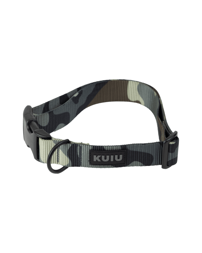 Camo Webbing Dog Collar in Vias Camouflage