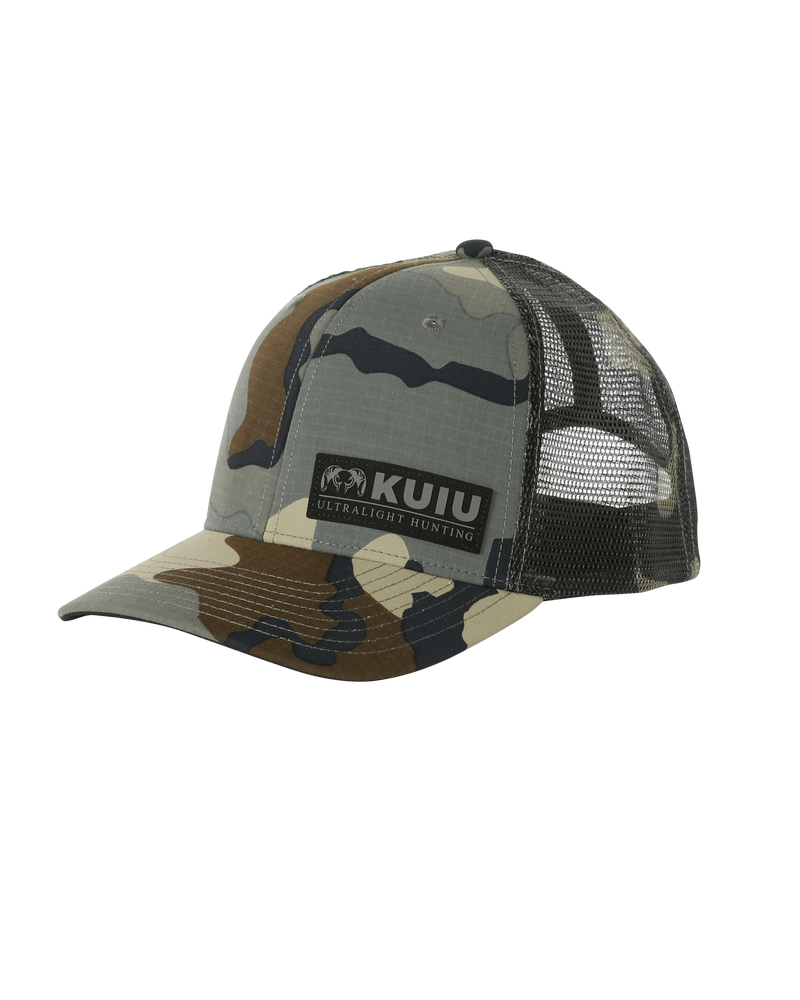 Front of KUIU CORDURA Trucker Hat in Vias Camouflage